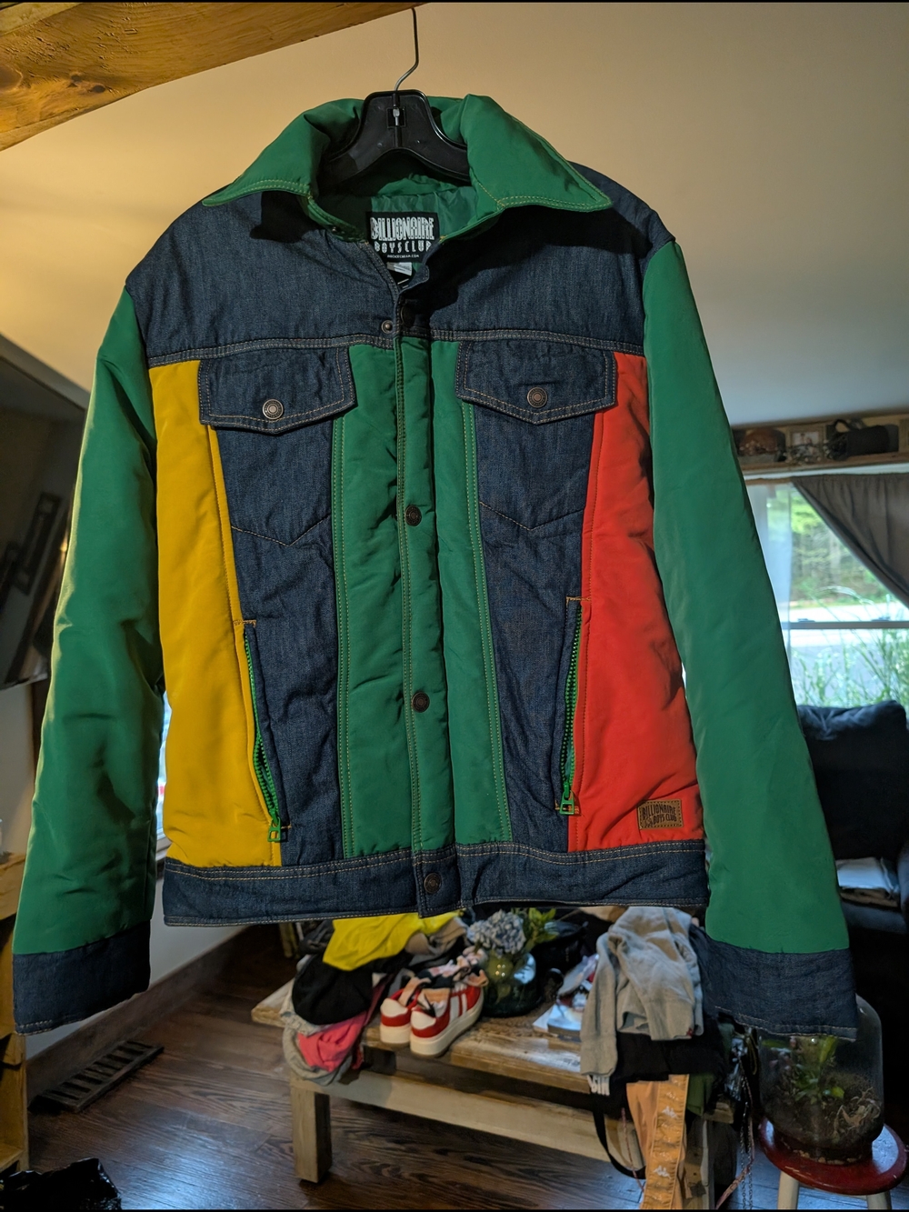 Billionaire Boys Club Multicolor Denim & Green Jacket Size Small